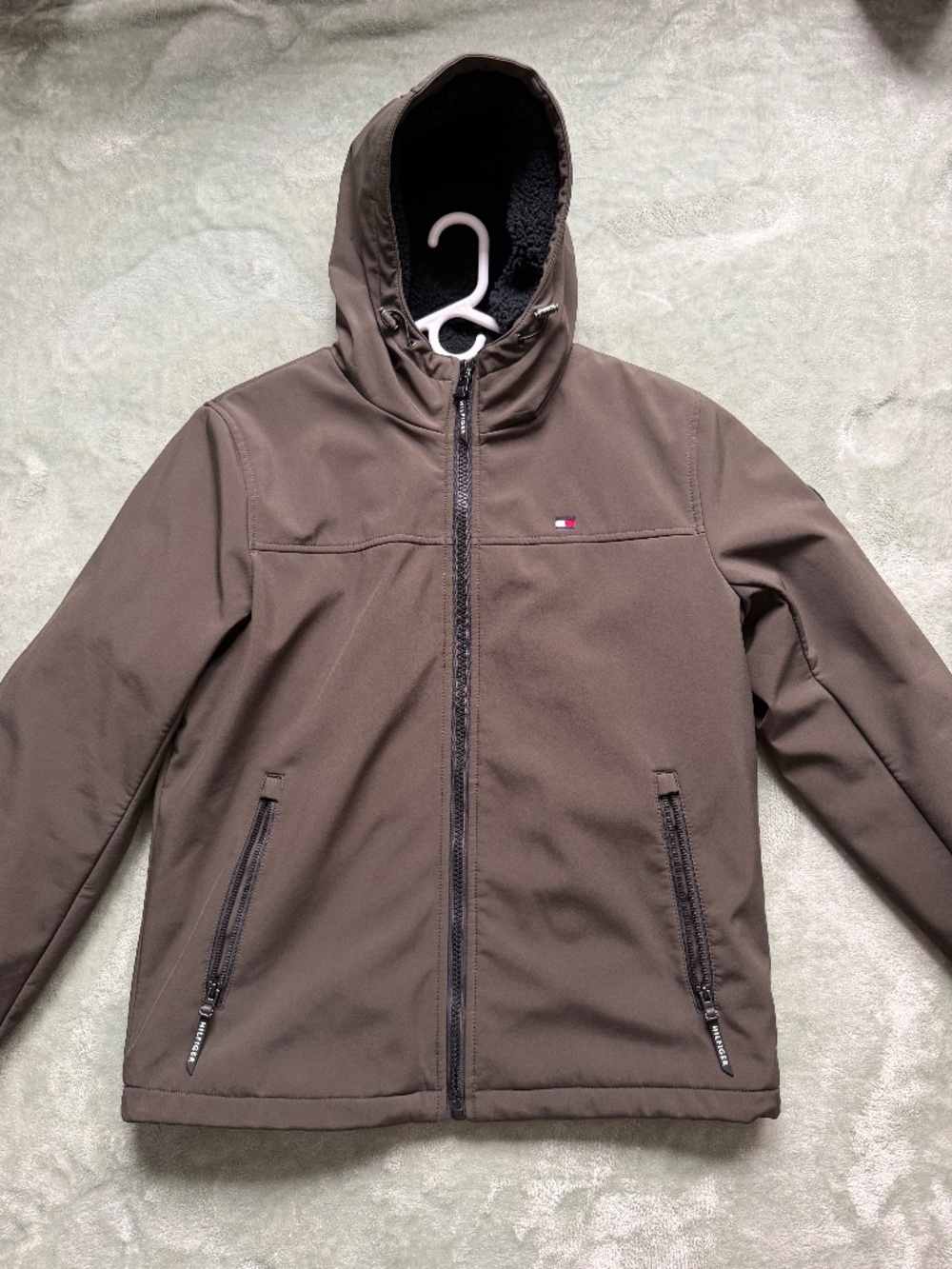 Tommy Hilfiger Men's Hooded Sherpa Lined Performance Jacket OLIVE — Size Medium